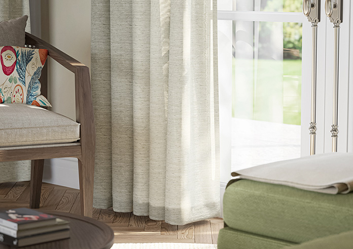 Sahara Voile, Metallic Pearl Grey - Made to Measure Curtains - Image 5